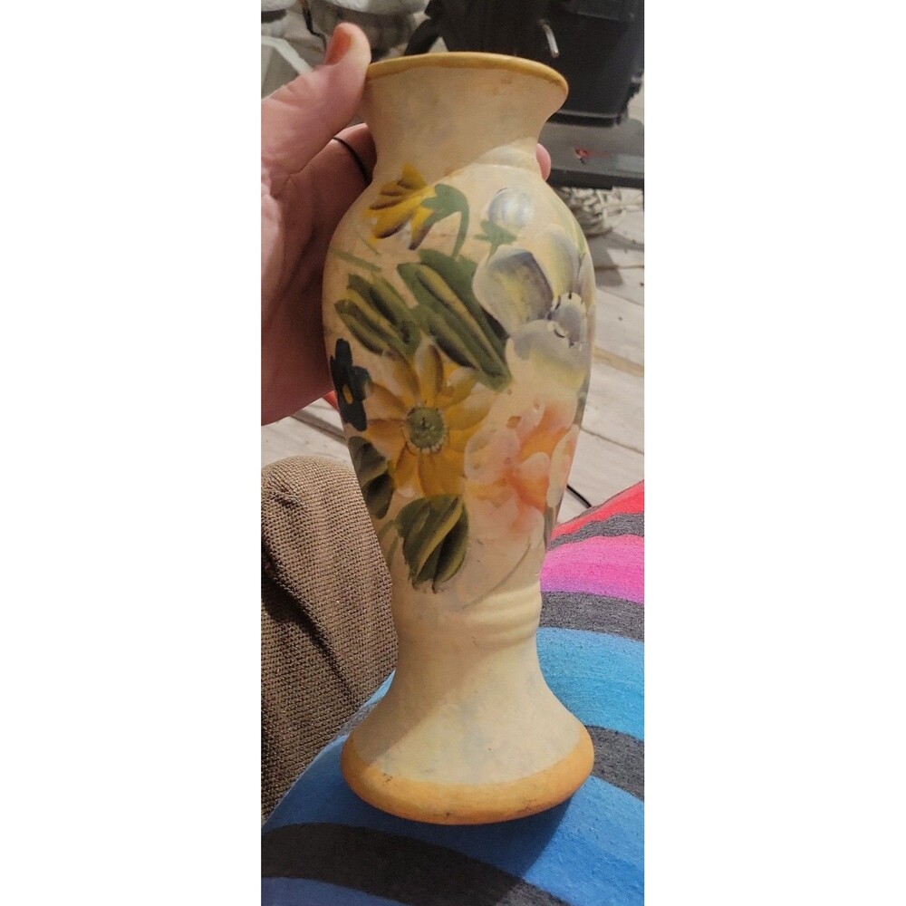 Vintage Floral Painted Vase
